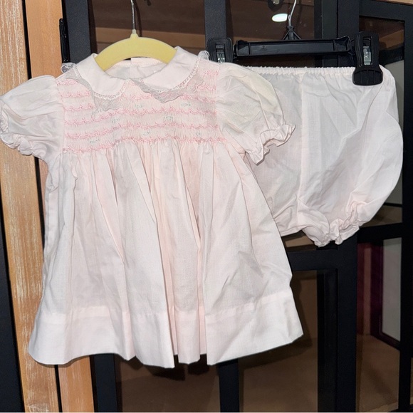Petit Ami Other - Petit Ami smocked heirloom dress gown set bloomers lace baby newborn embroidered
